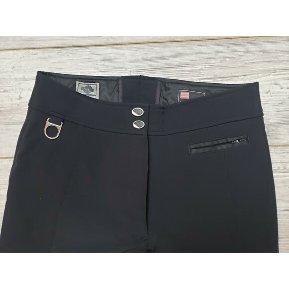 Metropolis Womens Ski Pants Sz 10 100% Nylon Black front and leg zipper - Picture 7 of 7